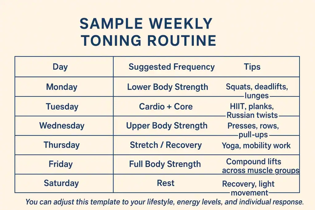 Achieving the Perfect Tone: How Often Should You Exercise for Results? 4 Weekly exercise East Sussex plan graphic
